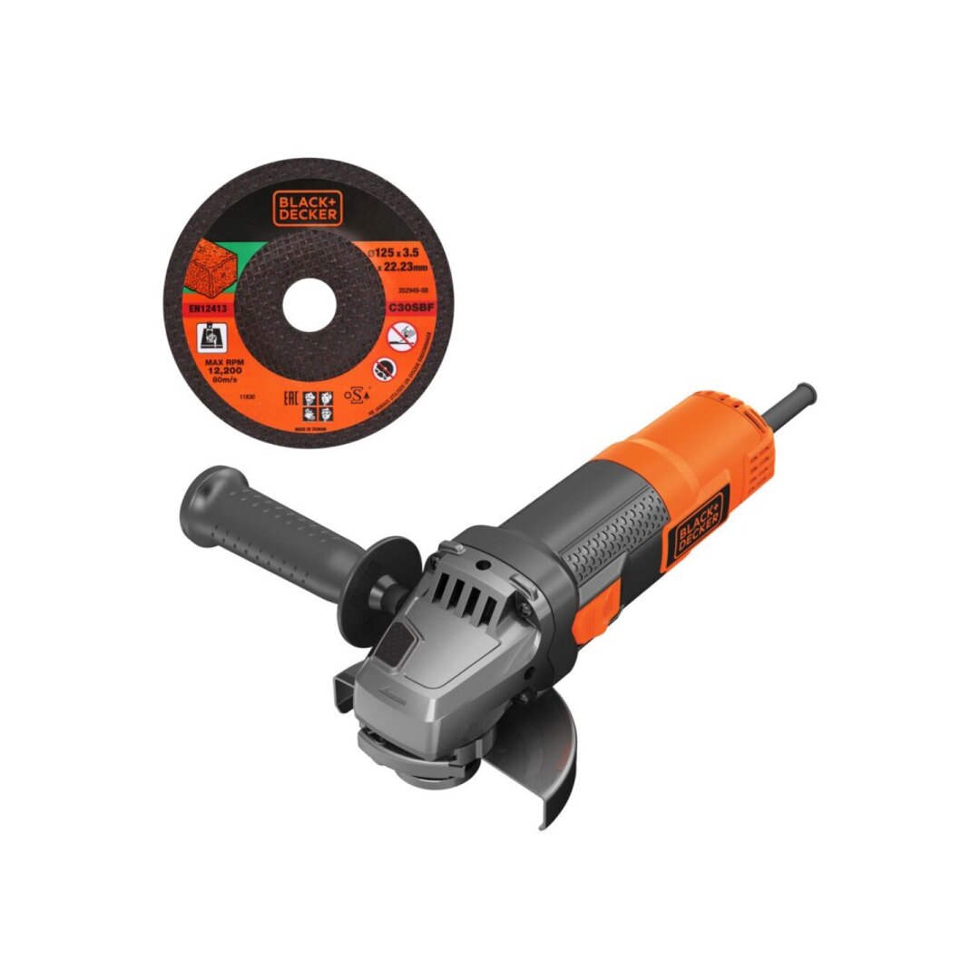 Elektrinis kampinis šlifuoklis Black&Decker ADBEG125-QS, 850W Elektrinis kampinis šlifuoklis Black&Decker ADBEG125-QS, 850W