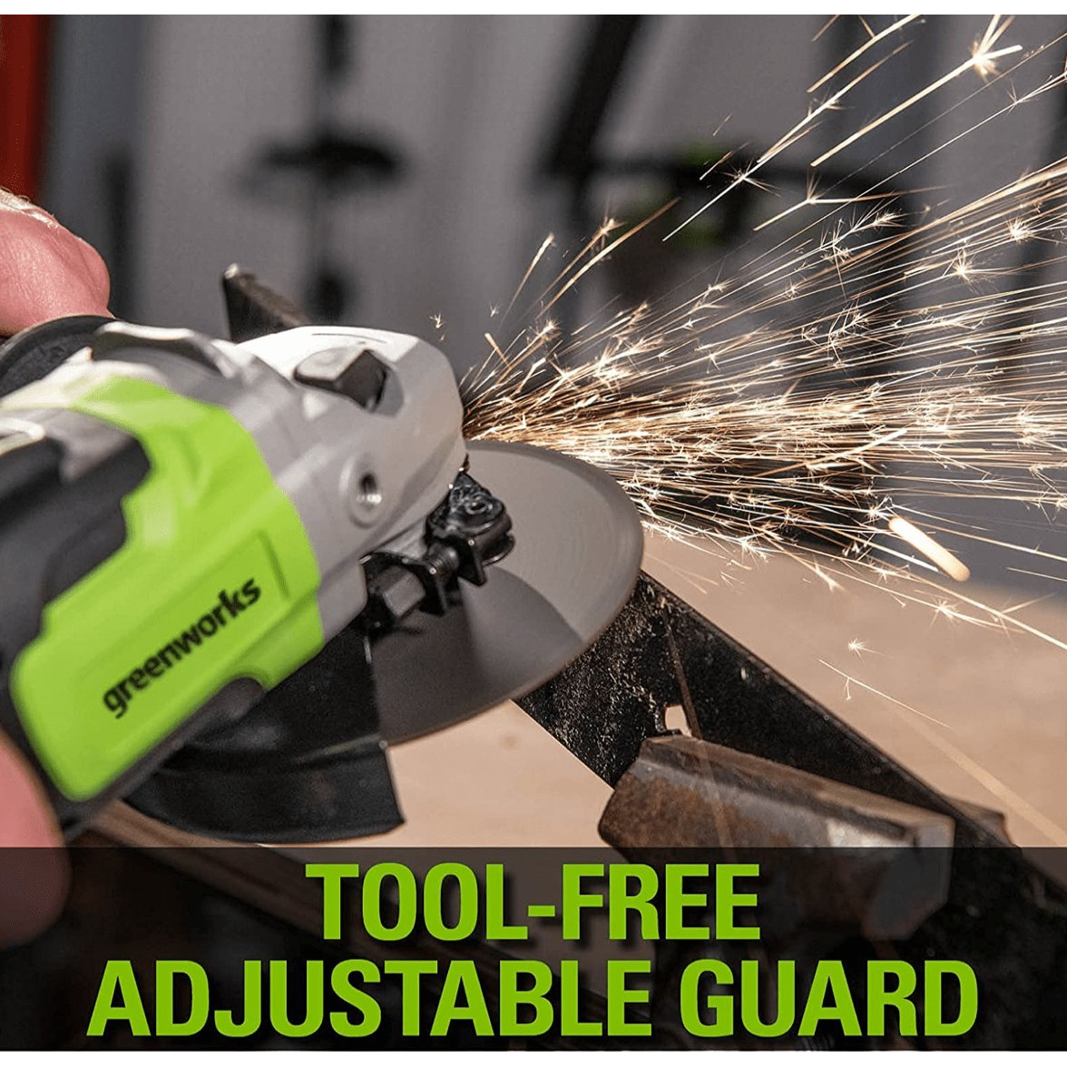 Akumuliatorinis kampinis šlifuoklis Greenworks GD24AG, 24 V, (tik įrankis) 5