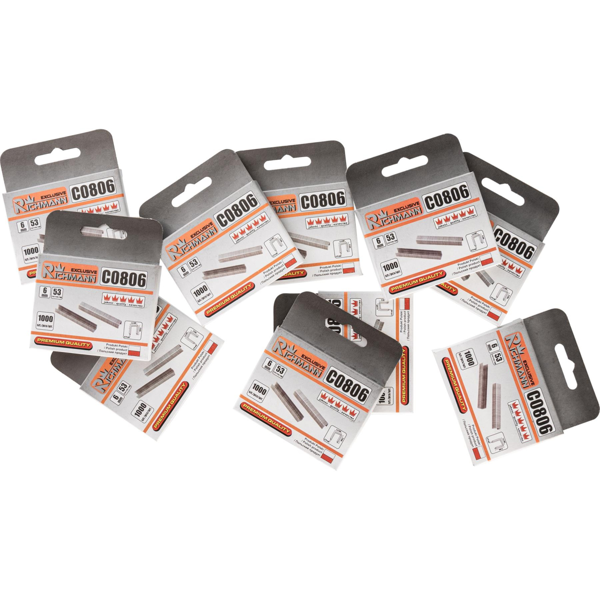 Kabės 53 tipo „RICHMANN" 6 mm, 1000 vnt. 2 Kabės 53 tipo „RICHMANN" 6 mm, 1000 vnt. 2