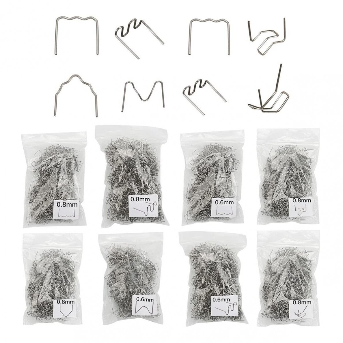 Kabių rinkinys | plastiko remontui | (8x100 vnt) 800 vnt. (S800S) Kabių rinkinys | plastiko remontui | (8x100 vnt) 800 vnt. (S800S)