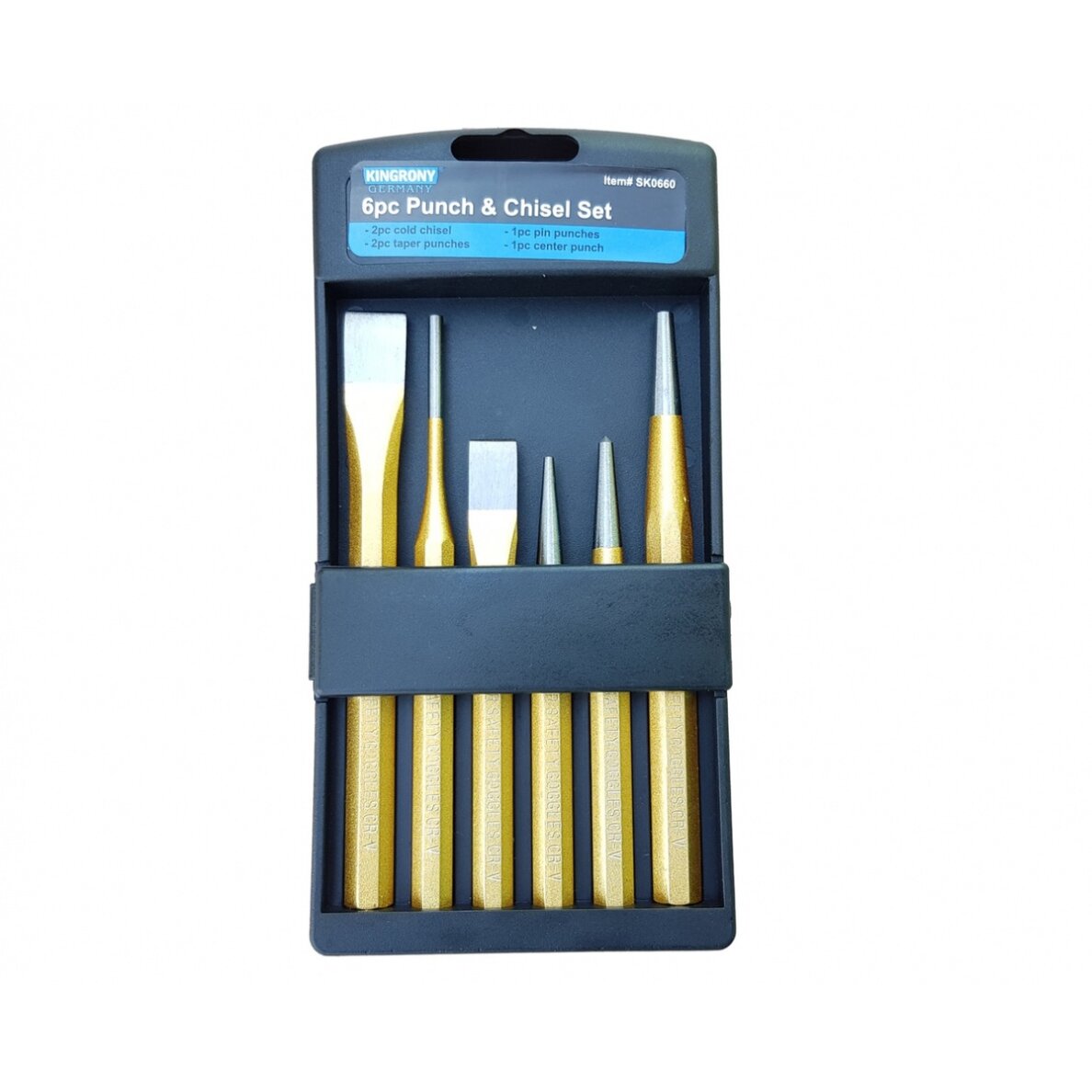 Kaltų / išmušėjų rinkinys įskaitant centro žymeklį | CR-V | 6 vnt. (SK0660) Kaltų / išmušėjų rinkinys įskaitant centro žymeklį | CR-V | 6 vnt. (SK0660)