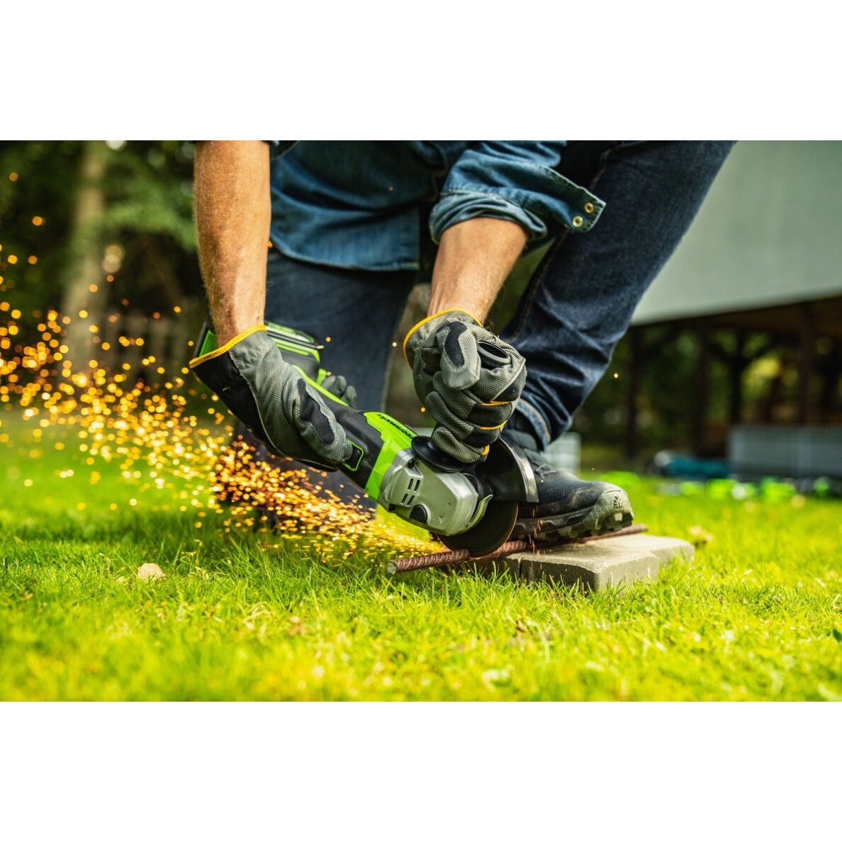 Akumuliatorinis kampinis šlifuoklis Greenworks GD24AG, 24 V, (tik įrankis) 9