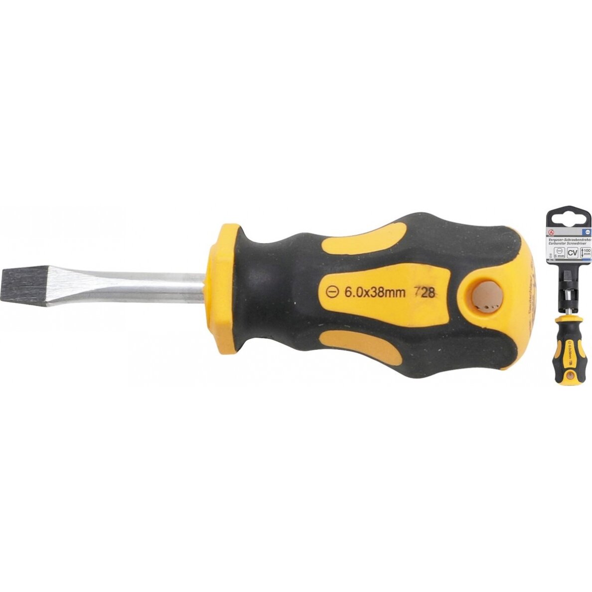 Karbiuratoriaus atsuktuvas | Plokščias SL 6 mm | Ašmenų ilgis 90 mm (728)