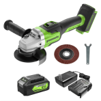 Akum. kampinis šlifuoklis Greenworks GD24AGK4, 24V (4Ah + kroviklis)