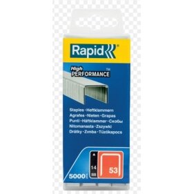 Kabės 53/14 5000vnt, 11,4x0,75mm, raudonos, plastikinė pak., Rapid Kabės 53/14 5000vnt, 11,4x0,75mm, raudonos, plastikinė pak., Rapid