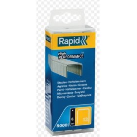 Kabės 13/6 5000vnt.10,6x0,7mm, geltonos, plastikinė pak., Rapid Kabės 13/6 5000vnt.10,6x0,7mm, geltonos, plastikinė pak., Rapid