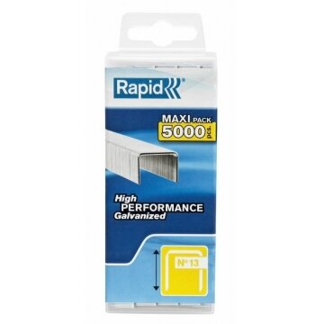 Kabės 13/10 5000vnt.10,6x0,7mm, geltonos, plastikinė pak., Rapid Kabės 13/10 5000vnt.10,6x0,7mm, geltonos, plastikinė pak., Rapid