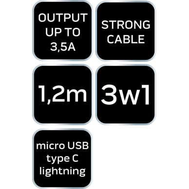 Kabelis „3-in-1“, 1,2 m 8 Kabelis „3-in-1“, 1,2 m 8