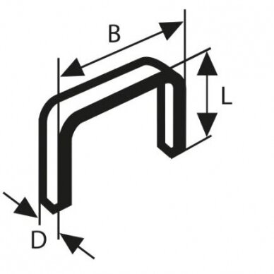 Kabės Bosch, tipas 53, 11,4x10mm, 1000 vnt., 1609200366 2 Kabės Bosch, tipas 53, 11,4x10mm, 1000 vnt., 1609200366 2