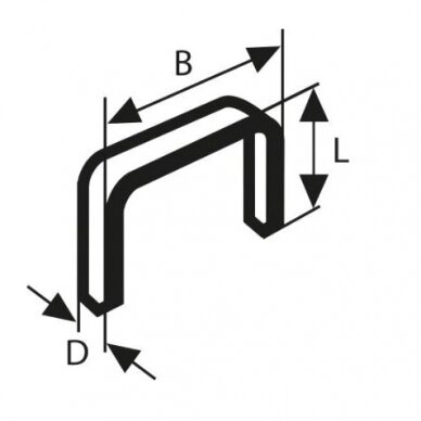 Kabės Bosch, tipas 53, 11,4x14mm, 1000 vnt., 1609200368 2 Kabės Bosch, tipas 53, 11,4x14mm, 1000 vnt., 1609200368 2