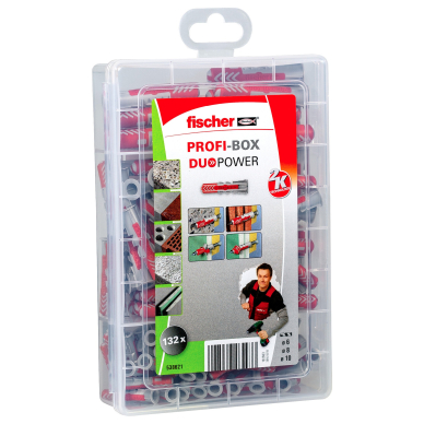 Kaiščių DuoPower rinkinys Profi-Box , Fischer 132 vnt. Kaiščių DuoPower rinkinys Profi-Box , Fischer 132 vnt.