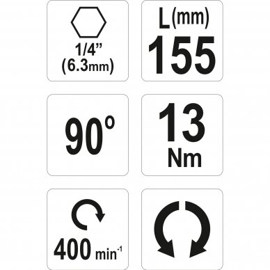 Kampinis priedas antgaliams Yato YT-04631, 90°, 1/4" 4 Kampinis priedas antgaliams Yato YT-04631, 90°, 1/4" 4