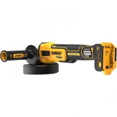 Akum. kampinis šlifuoklis Dewalt DCG409VSN-XJ FLEXVOLT; 18 V (be akum. ir krov.) 1 Akum. kampinis šlifuoklis Dewalt DCG409VSN-XJ FLEXVOLT; 18 V (be akum. ir krov.) 1