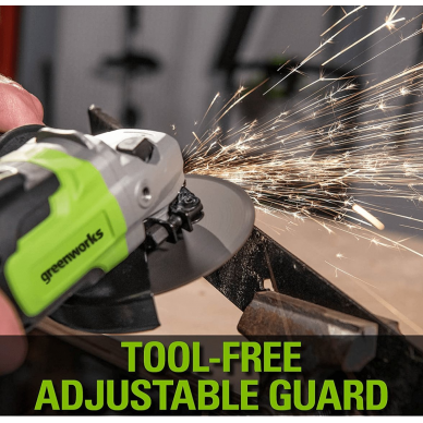 Akumuliatorinis kampinis šlifuoklis Greenworks GD24AG, 24 V, (tik įrankis) 5 Akumuliatorinis kampinis šlifuoklis Greenworks GD24AG, 24 V, (tik įrankis) 5