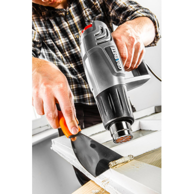 Karšto oro pistoletas 2000 W, temperatūros reguliatorius I: 25C, II: 80-600C, III: 80-600C, oro srautas I: 350, II: 350, III: 550 l/min BMC su priedais 5 vnt. 3 Karšto oro pistoletas 2000 W, temperatūros reguliatorius I: 25C, II: 80-600C, III: 80-600C, oro srautas I: 350, II: 350, III: 550 l/min BMC su priedais 5 vnt. 3