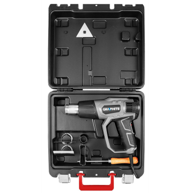 Karšto oro pistoletas 2000 W, temperatūros reguliatorius I: 50ºC, II: 50-550ºC, III: 50-550ºC 5 Karšto oro pistoletas 2000 W, temperatūros reguliatorius I: 50ºC, II: 50-550ºC, III: 50-550ºC 5