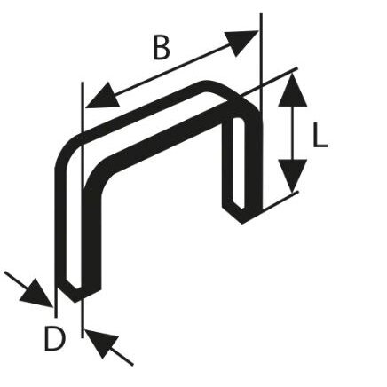 Kabės Bosch, tipas 53, 11,4x10mm, 1000 vnt., 1609200366 2 Kabės Bosch, tipas 53, 11,4x10mm, 1000 vnt., 1609200366 2