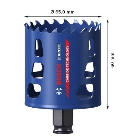 Karbido pjovimo karūna Bosch Tough Material, 65mm, 2608900431 2 Karbido pjovimo karūna Bosch Tough Material, 65mm, 2608900431 2