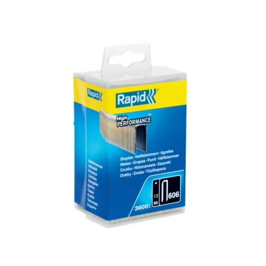 Kabės 606/12 3600vnt. 6,0x1,1mm, juodos, plastikinė pakuotė, Rapid Kabės 606/12 3600vnt. 6,0x1,1mm, juodos, plastikinė pakuotė, Rapid