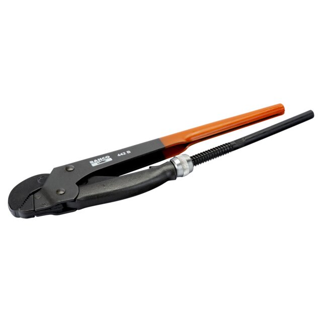 Kampinis vamzdžių veržliaraktis, 45° žiotys 1", 800g, 320mm Kampinis vamzdžių veržliaraktis, 45° žiotys 1", 800g, 320mm