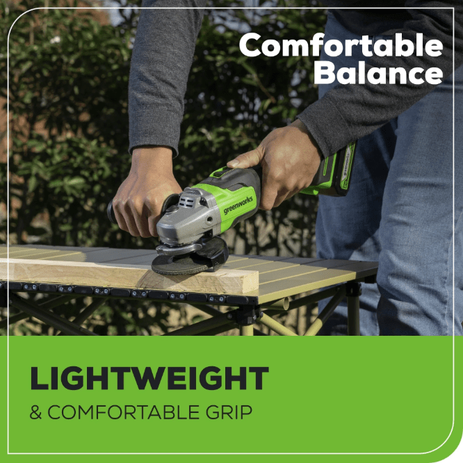 Akum. kampinis šlifuoklis Greenworks GD24AGK4, 24V (4Ah + kroviklis) 4