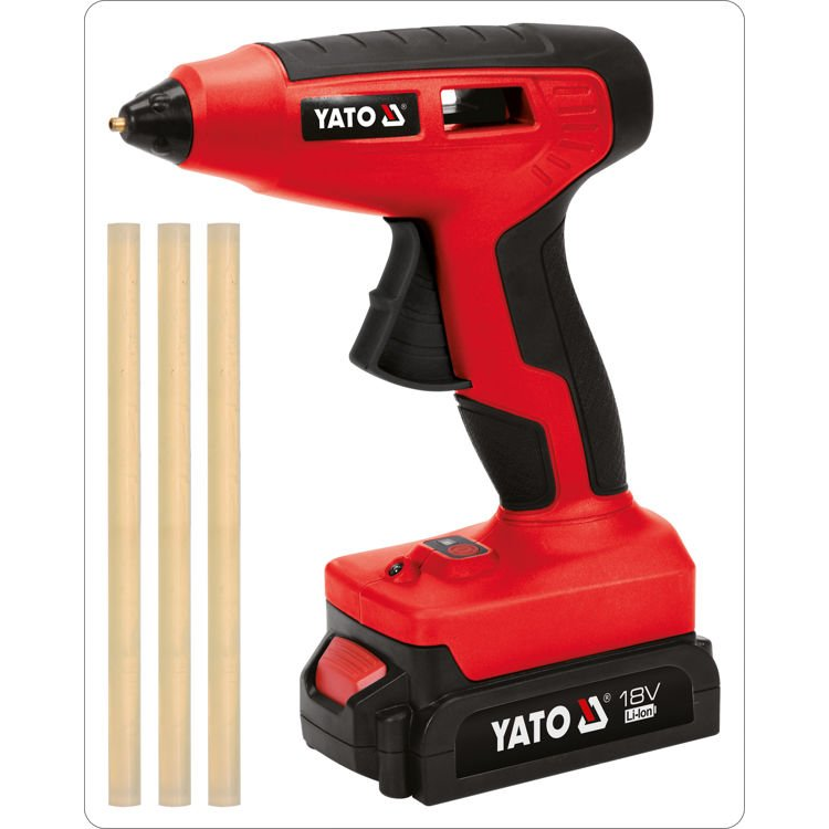 Akumuliatorinis klijavimo pistoletas Yato, 18 V, 2.0 Ah Akumuliatorinis klijavimo pistoletas Yato, 18 V, 2.0 Ah