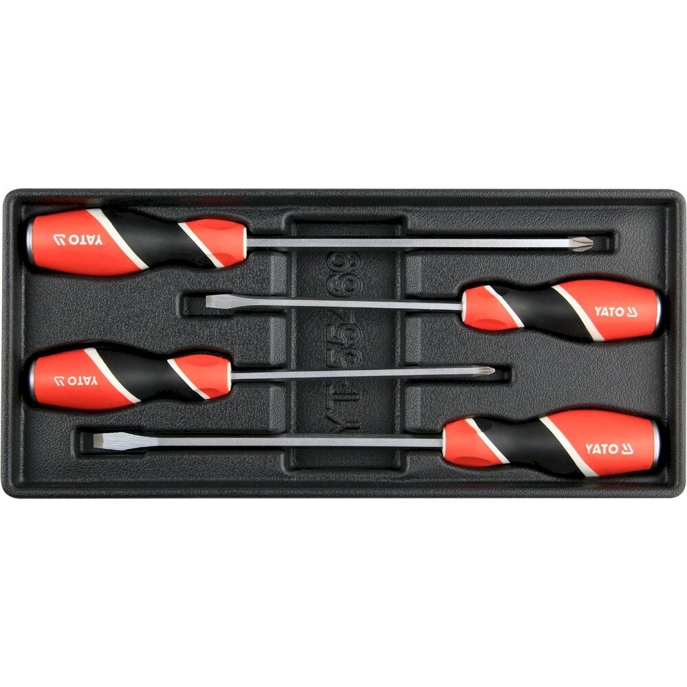 Kalamų atsuktuvų rinkinys | su padėklu į spintelę | 4 vnt. (YT-55469)