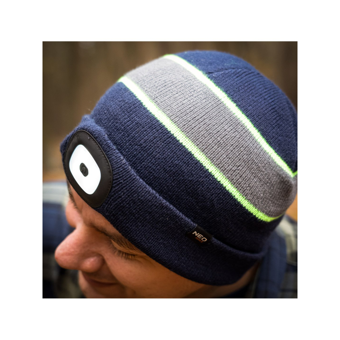 Kepurė su LED žibintuvėliu, tamsiai mėlyna-pilka-žalia PREMIUM 1 Kepurė su LED žibintuvėliu, tamsiai mėlyna-pilka-žalia PREMIUM 1