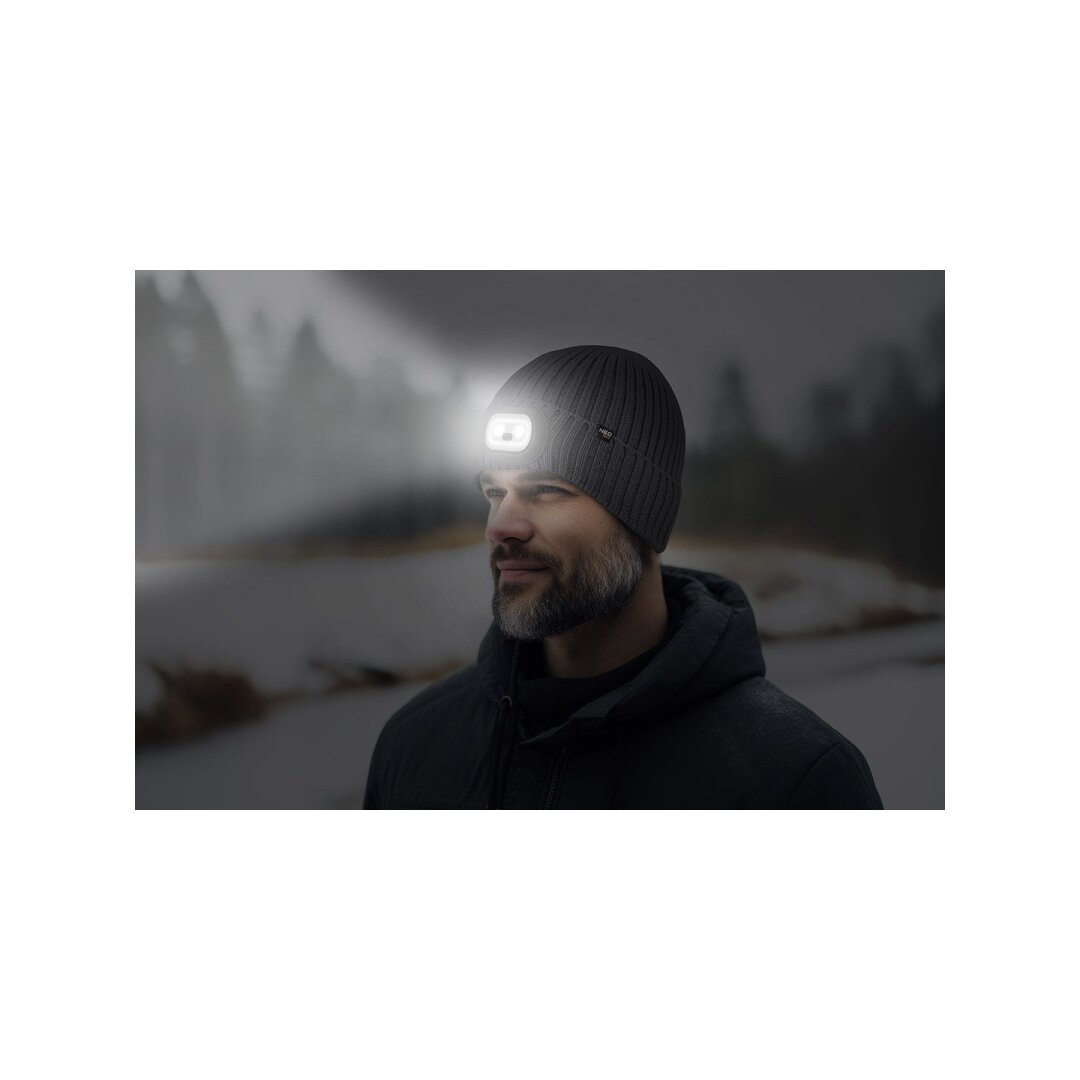 Kepurė su RGB LED žibintuvėliu, grafito spalvos 1