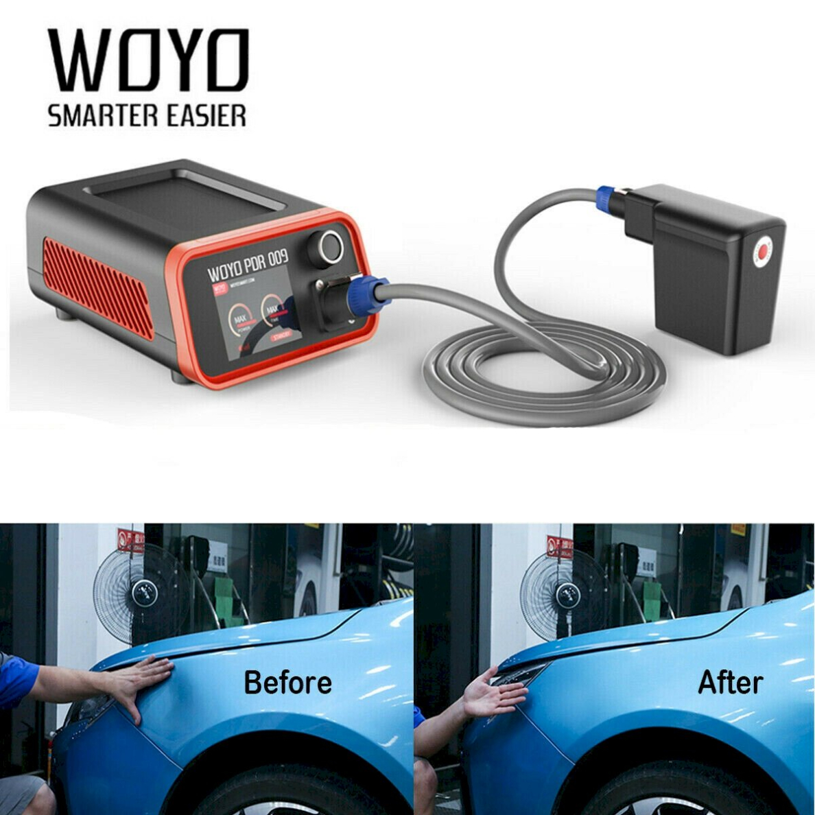 Kėbulo įdubų šalinimo įrankis | indukcinis | aliuminis | Woyo (PDR009) Kėbulo įdubų šalinimo įrankis | indukcinis | aliuminis | Woyo (PDR009)