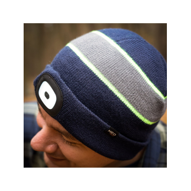 Kepurė su LED žibintuvėliu, tamsiai mėlyna-pilka-žalia PREMIUM 1 Kepurė su LED žibintuvėliu, tamsiai mėlyna-pilka-žalia PREMIUM 1