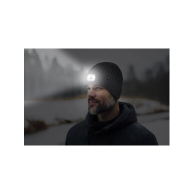 Kepurė su RGB LED žibintuvėliu, grafito spalvos 1 Kepurė su RGB LED žibintuvėliu, grafito spalvos 1