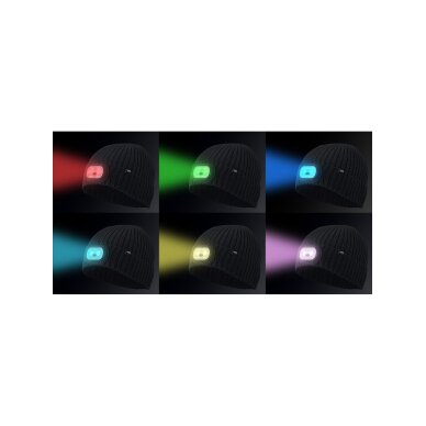 Kepurė su RGB LED žibintuvėliu, grafito spalvos 4 Kepurė su RGB LED žibintuvėliu, grafito spalvos 4
