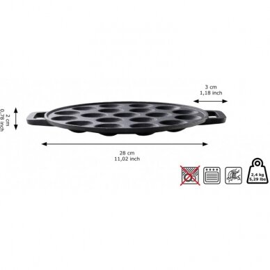 Ketaus mini blynų keptuvė Skottsberg 24cm 2 Ketaus mini blynų keptuvė Skottsberg 24cm 2