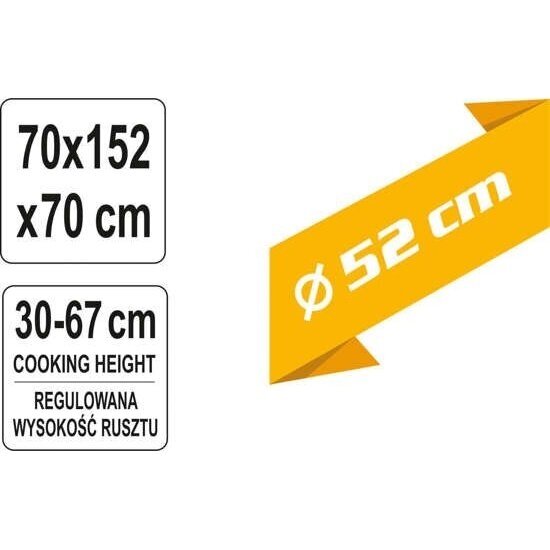 Pakabinama lauko kepsninė, grilis Lund 99524, 52 cm 3 Pakabinama lauko kepsninė, grilis Lund 99524, 52 cm 3