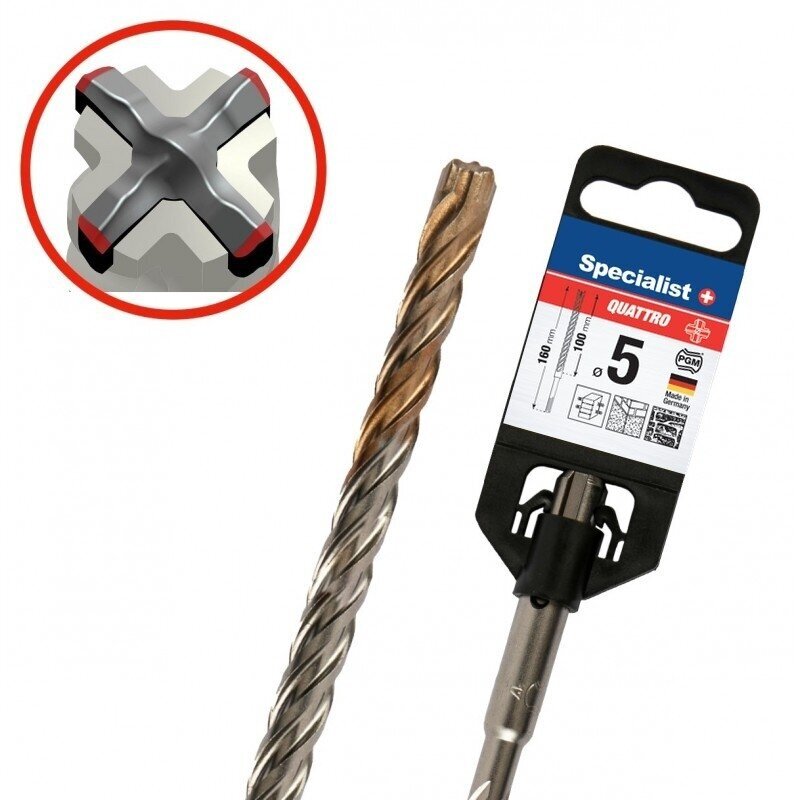 Keturg. grąžtas QUATTRO 5/100 x 160 mm