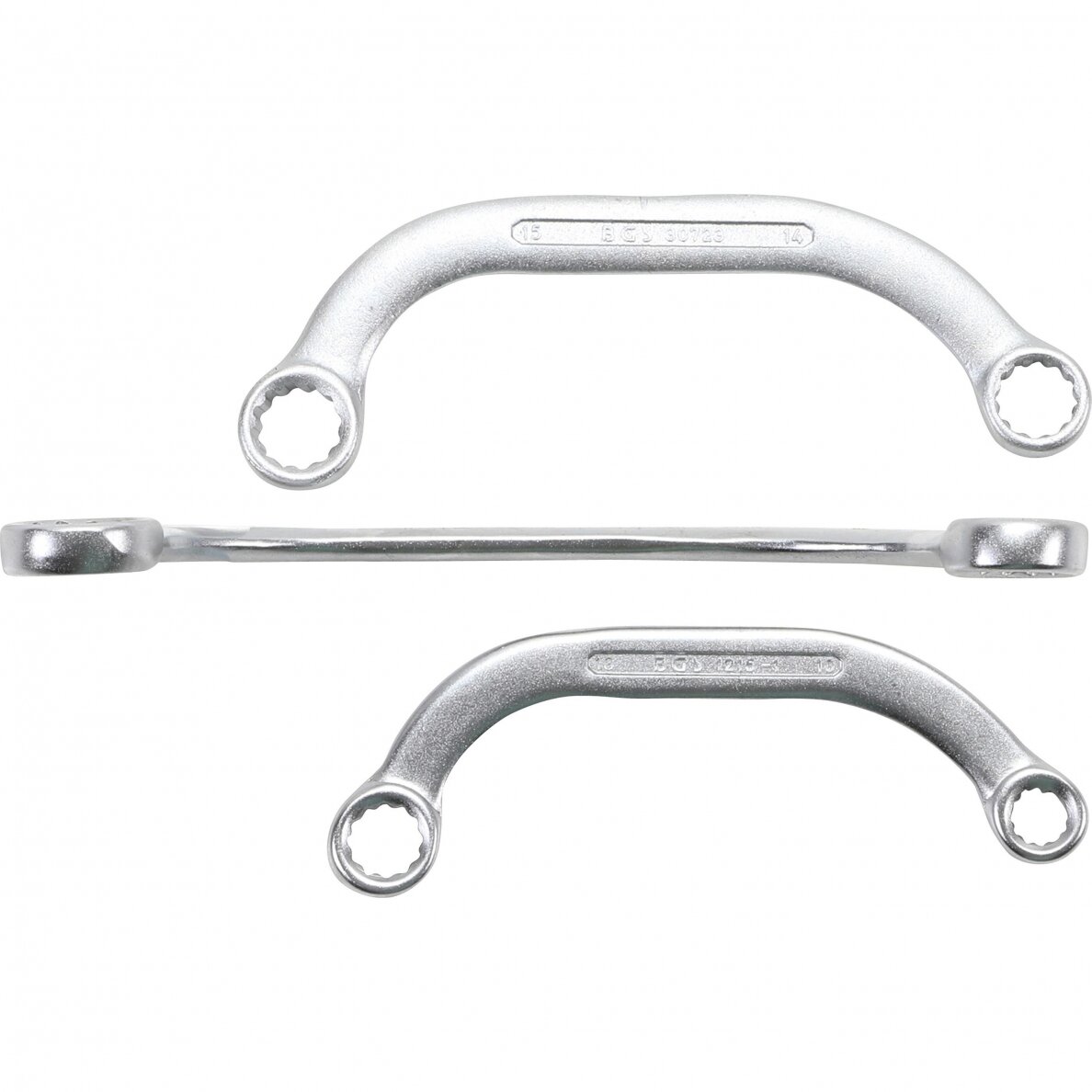 Kilpinių raktų komplektas C pusmėnulio formos | 10x13 - 17x19 mm | 3 vnt. (1215) 1 Kilpinių raktų komplektas C pusmėnulio formos | 10x13 - 17x19 mm | 3 vnt. (1215) 1