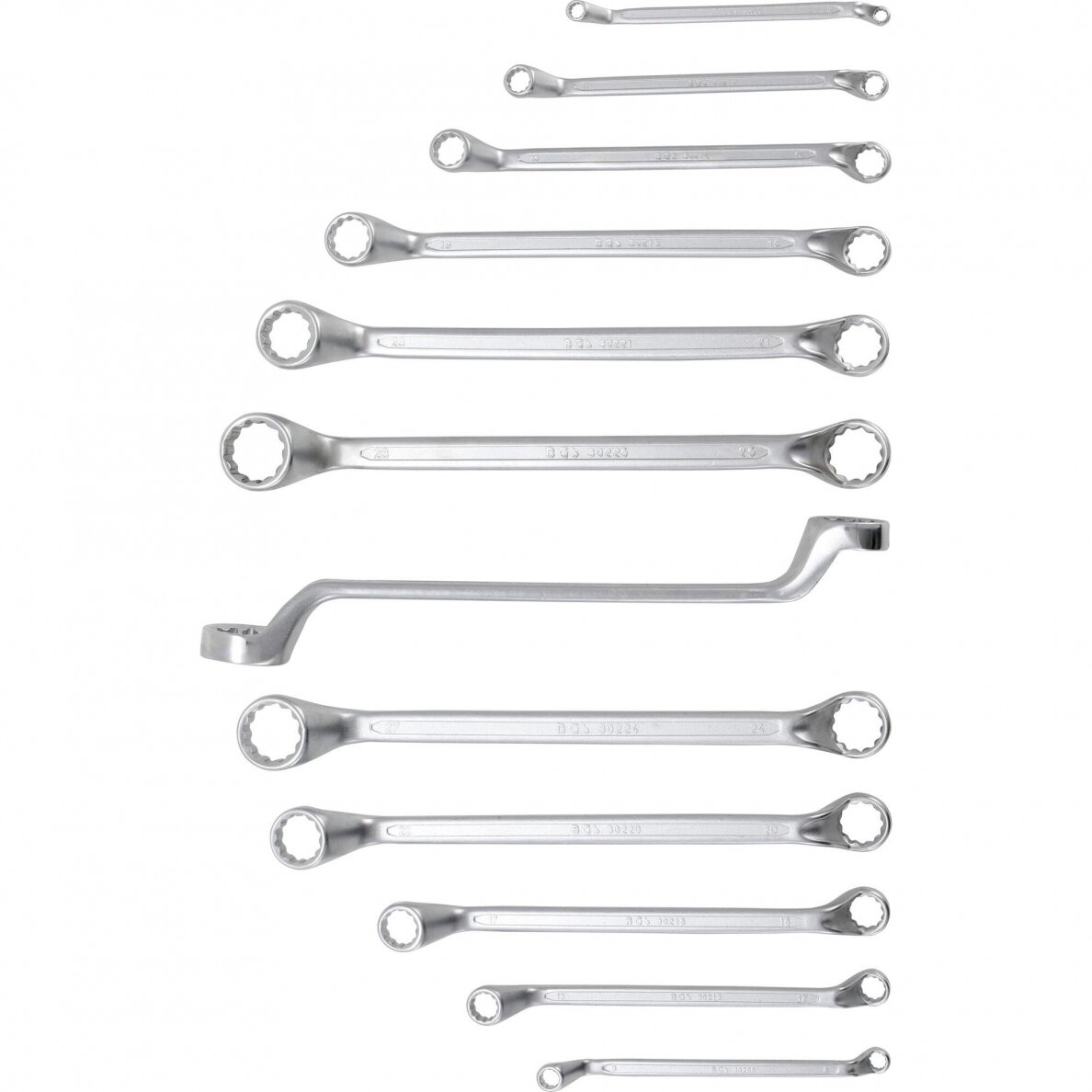 Kilpinių raktų rinkinys | gilus poslinkis | 6 - 32 mm | 12 vnt. (30200) 1