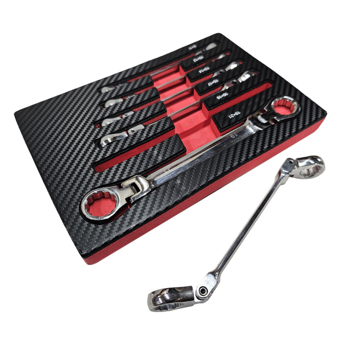 Kilpinių dvipusių raktų rinkinys | šarnyriniai | 9 - 21 mm | 6 vnt. (FDS6) Kilpinių dvipusių raktų rinkinys | šarnyriniai | 9 - 21 mm | 6 vnt. (FDS6)