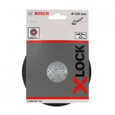 Kietas diskinis pagrindas Bosch X-LOCK, 125mm, 2608601716 1 Kietas diskinis pagrindas Bosch X-LOCK, 125mm, 2608601716 1