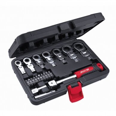 Terkšlinių raktų rinkinys Dedra 17L5001, CrV 20 vnt, 6-19 mm Terkšlinių raktų rinkinys Dedra 17L5001, CrV 20 vnt, 6-19 mm