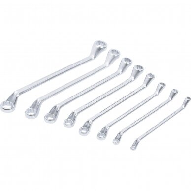 Kilpinių raktų rinkinys | lenkti galai | 6x7 - 20x22 mm | 8 vnt. (1209) 1 Kilpinių raktų rinkinys | lenkti galai | 6x7 - 20x22 mm | 8 vnt. (1209) 1