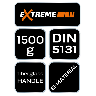 Kirvis 1500 g, stiklo pluošto rankena, bimedžiaga 6 Kirvis 1500 g, stiklo pluošto rankena, bimedžiaga 6