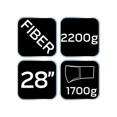 Kirvis 2200g, galva 1700g, stiklo pluosto rankena 28" 7