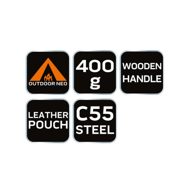Kirvukas "Bush craft" su dėklu, 400 g 6