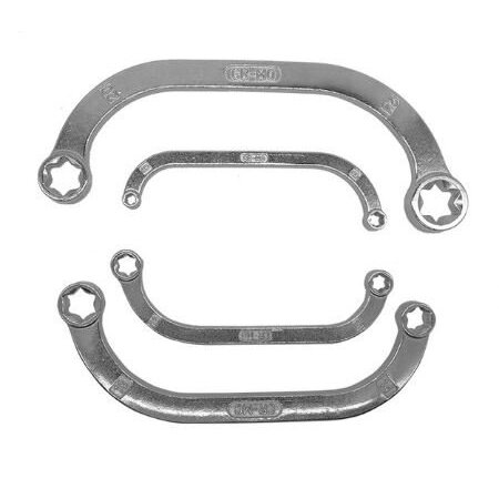 Kilpinių raktų komplektas | pusmėnulio formos C | E6 | E8 | E10 | E12 | E14 | E18 | E20 | E24 | 4 vnt. (CT4257) Kilpinių raktų komplektas | pusmėnulio formos C | E6 | E8 | E10 | E12 | E14 | E18 | E20 | E24 | 4 vnt. (CT4257)