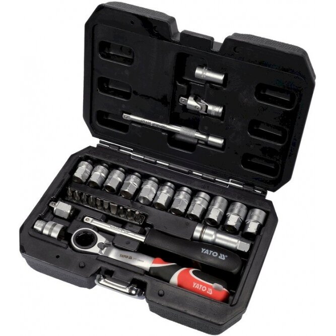 Kiauryminių galvučių rinkinys | daugiafunkcinės | 6.3 mm (1/4") | 29 vnt. (YT-38650) Kiauryminių galvučių rinkinys | daugiafunkcinės | 6.3 mm (1/4") | 29 vnt. (YT-38650)