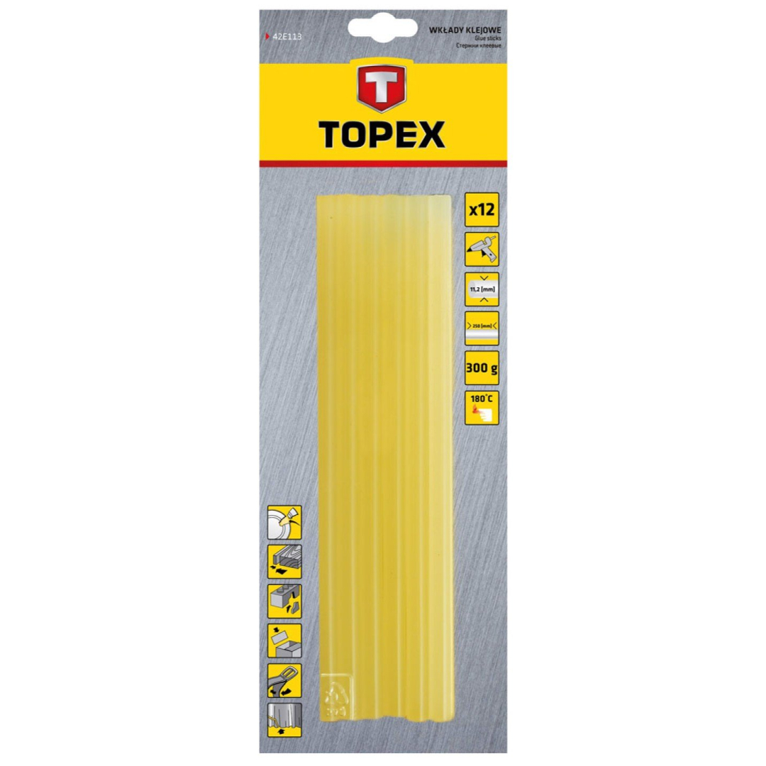 Klijų lazdelės 11x250mm, 12 vnt. geltonos 1 Klijų lazdelės 11x250mm, 12 vnt. geltonos 1