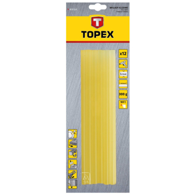 Klijų lazdelės 11x250mm, 12 vnt. geltonos 1 Klijų lazdelės 11x250mm, 12 vnt. geltonos 1