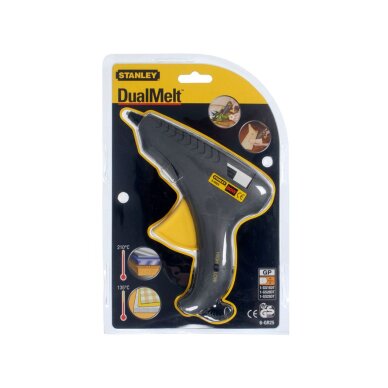 Klijų pistoletas STANLEY, 25 W, reguliuojamas stiprumas Klijų pistoletas STANLEY, 25 W, reguliuojamas stiprumas